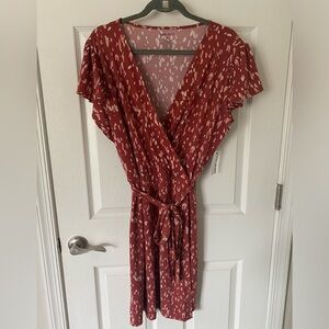 NWT 🌟 Nine West - Brown Midi Wrap Dress XL